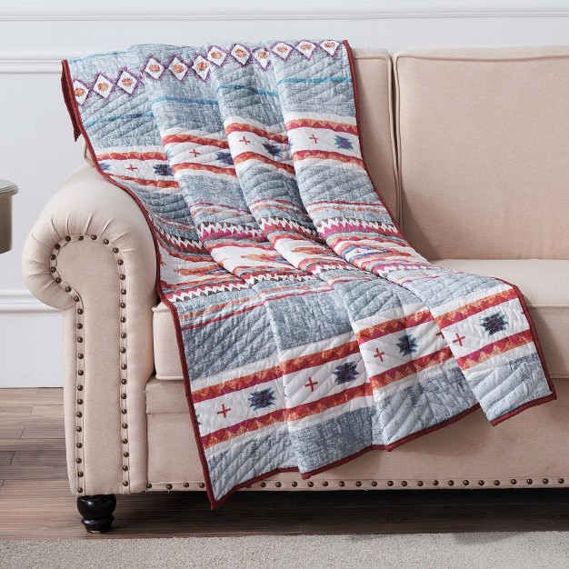 Greenland Home Kiva Western Boho Quilted Throw 50x60 inch