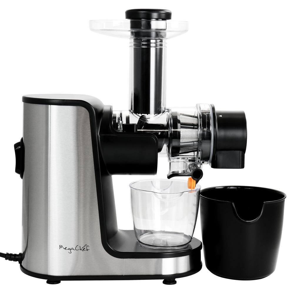 MegaChef Masticating Slow Juicer Extractor with Reverse Function Cold Press Juicer Machine with Quiet Motor 985117795M