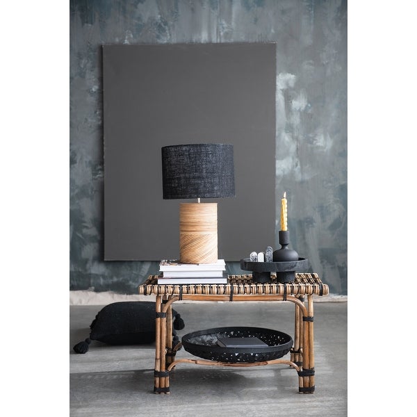 Hand-Woven Rattan Side Table or Bench