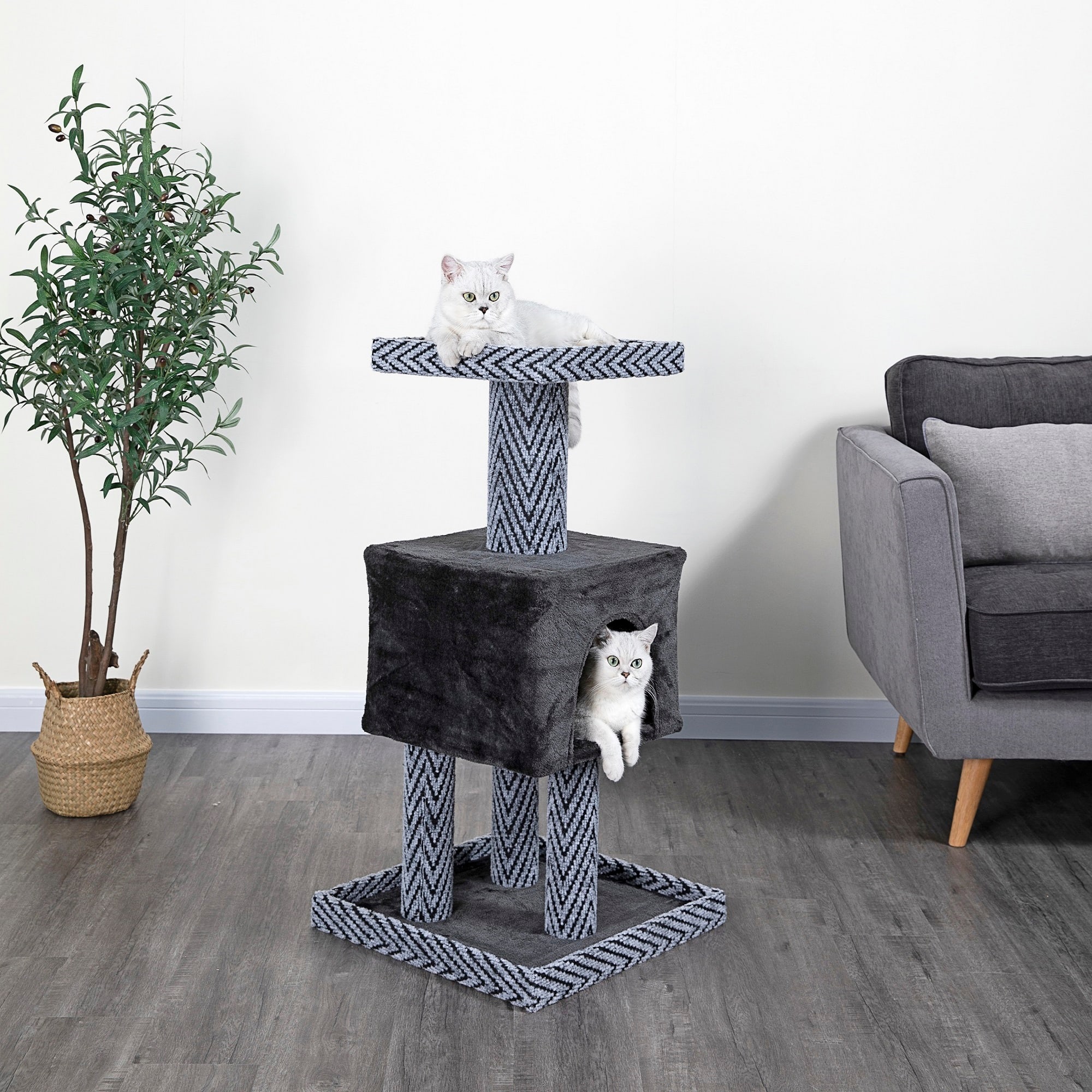 GO PET CLUB Sequoia 37.25 Cat Tree Condo