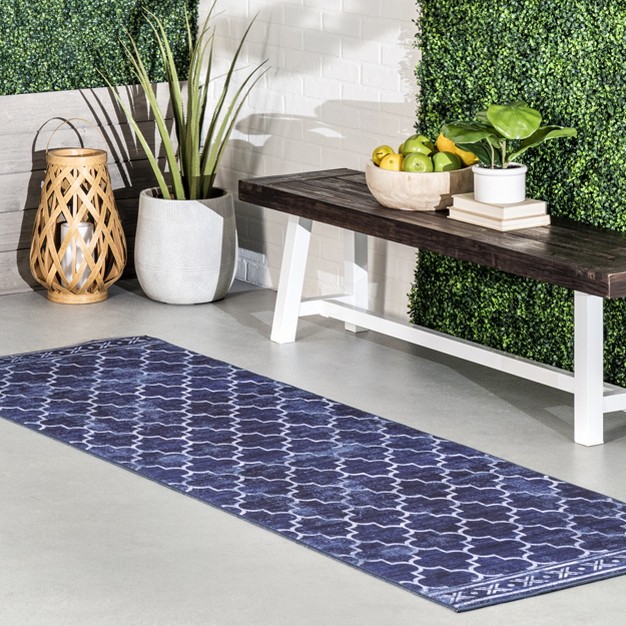 Nuloom Maribel Geometric Machine Washable Indoor outdoor Area Rug