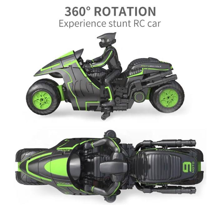 2.4Ghz Skidding Rc Stunt Motorcycles 360 Degree Rotation Radio Remote Control High Speed Drift Motorbikes Vehicle Toy For Kid