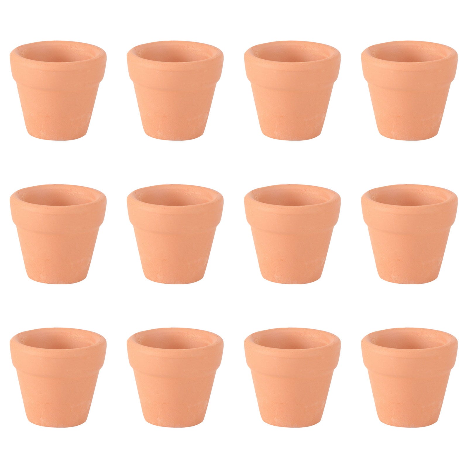 NUOLUX 12Pcs 3x3cm Small Mini Terracotta Pot Clay Ceramic Pottery Planter Cactus Flower Pots Succulent Nursery Pots Great for Plants Crafts Wedding Favor