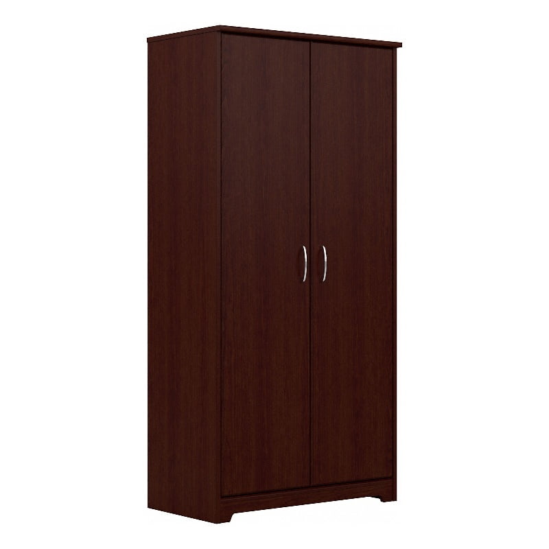 Bush Furniture Cabot Kitchen Pantry Cabinet in Harvest Cherry - Engineered Wood