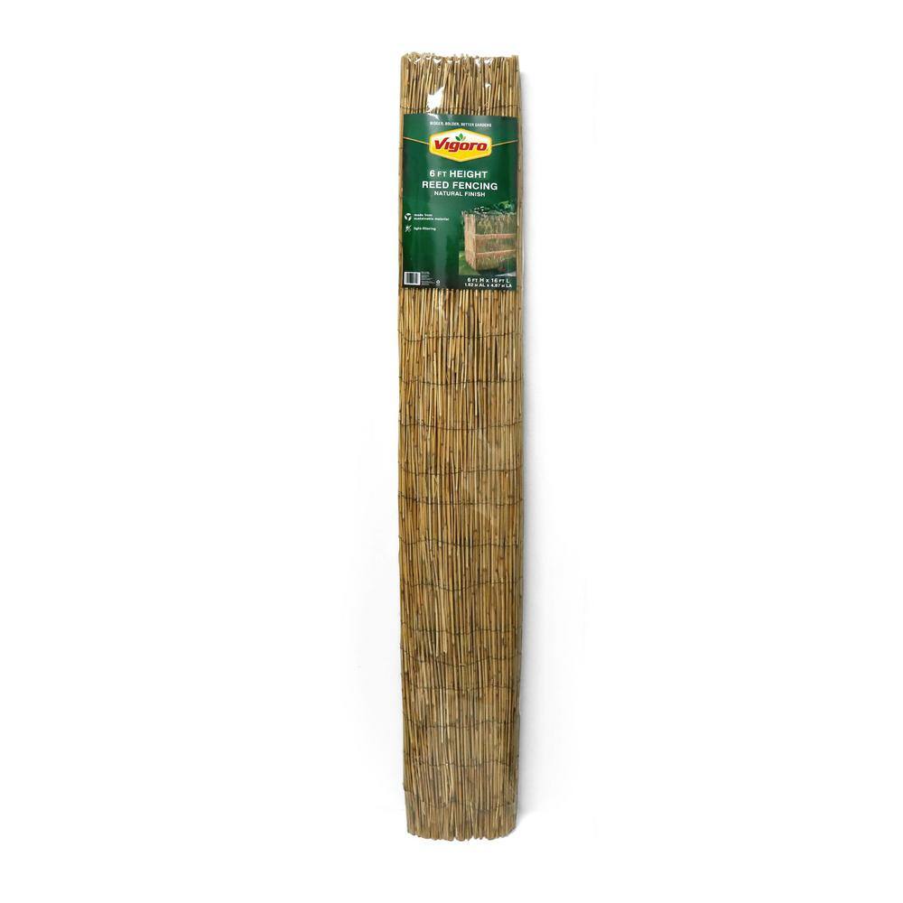 Vigoro 6 ft. H x 16 ft. W Natural Reed Garden Fencing Roll 0406164