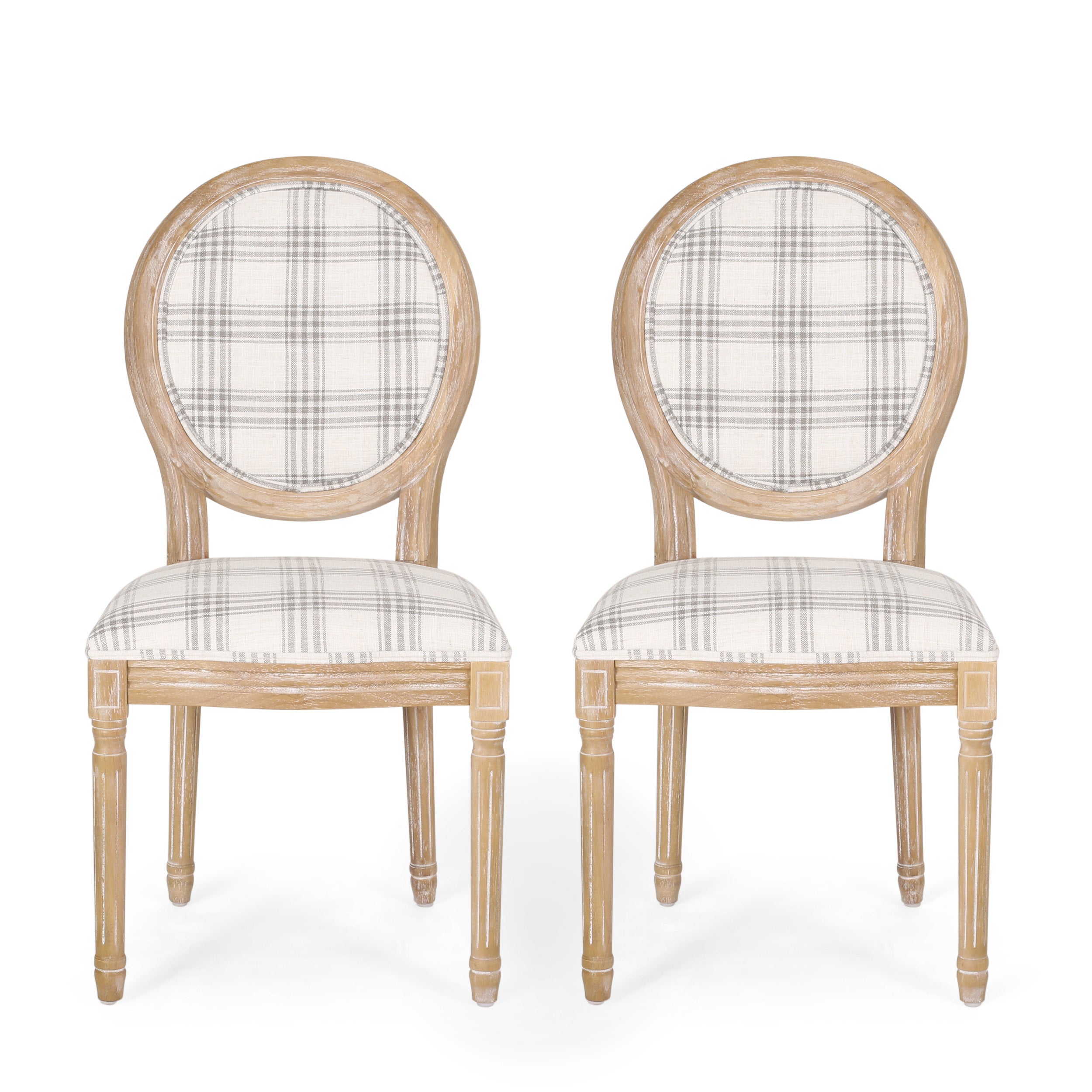 Lariya French Country Fabric Dining Chairs