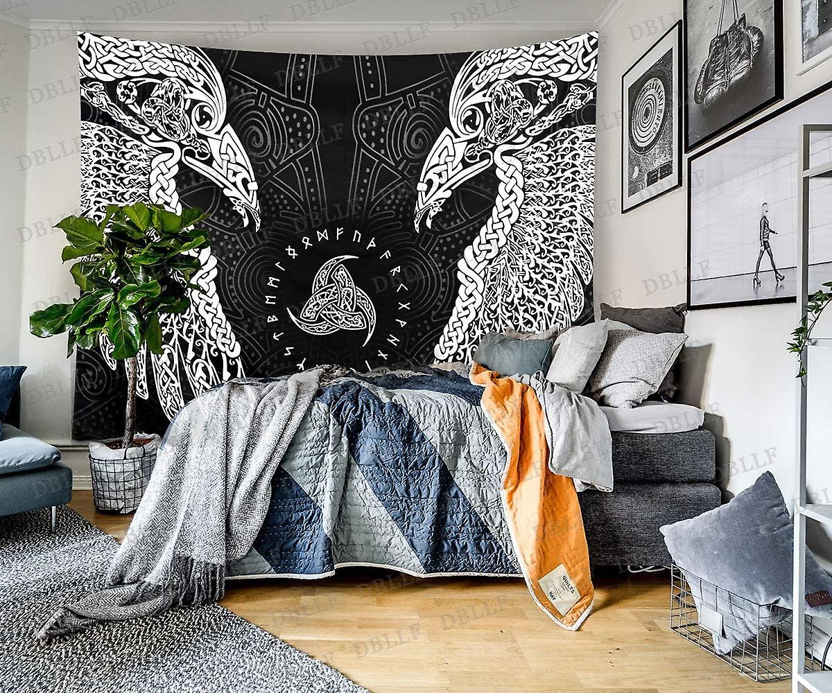 The Twin Ravens In Norse Mythology Viking Wall Hanging Tapestries Wall Tapestry Indian Boho Mandala Tapestry Large Size 80