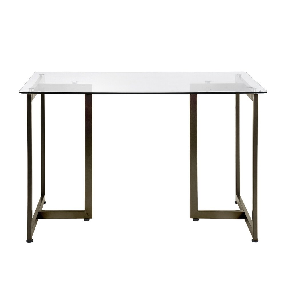 Homy Casa 47'' W Rectangular Dark Bronze Transparency Dining Table