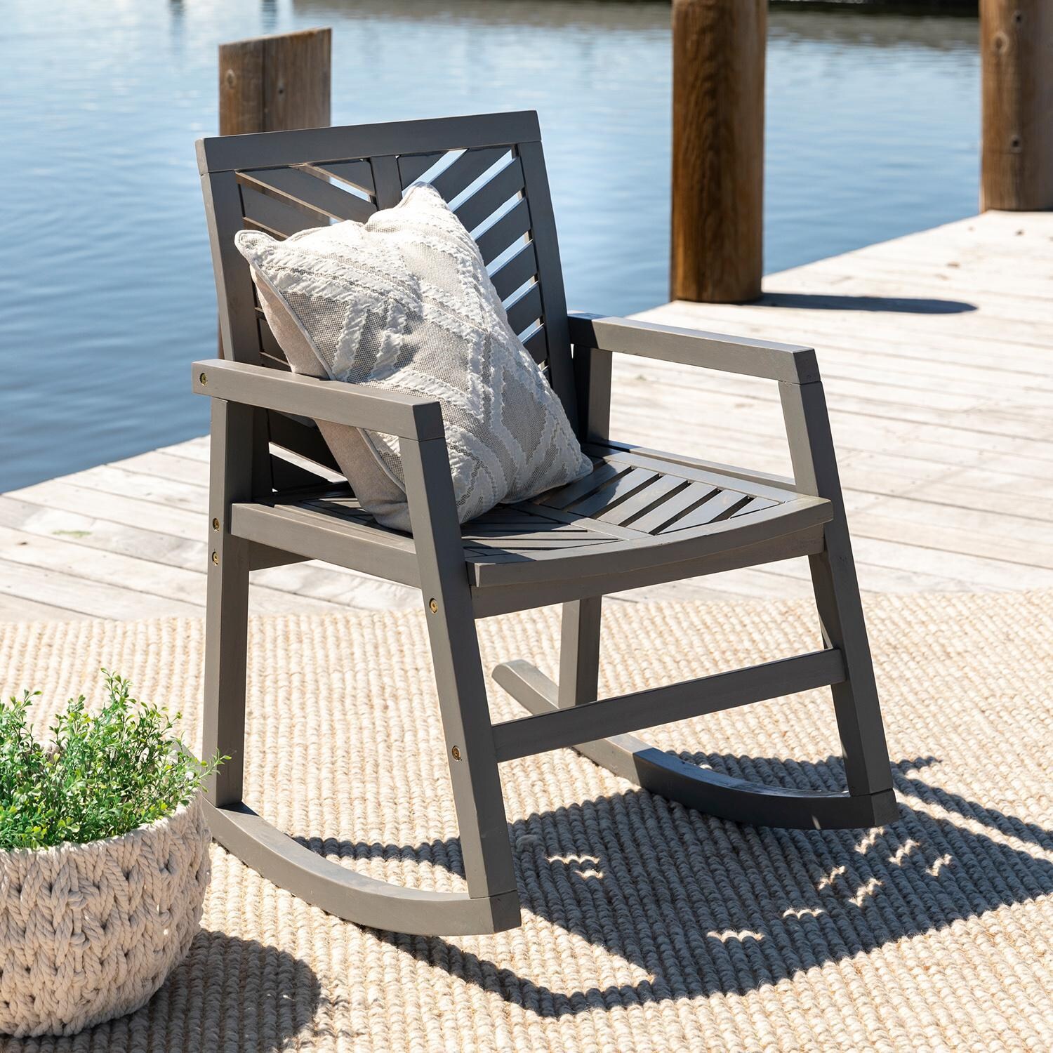 Ultimate Patio Wishlake Acacia Patio Rocking Chair