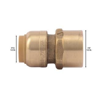 SharkBite 12 in. Push-to-Connect x FIP Brass Adapter Fitting Pro Pack (4-Pack) U072LFJ4