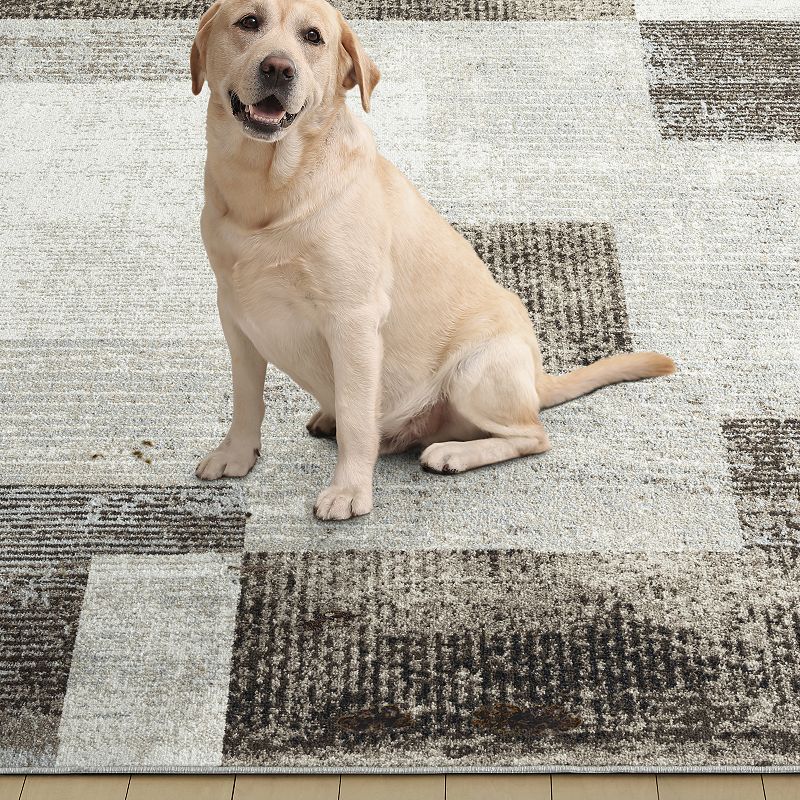 Everwash Treasure Creed Modern Geometric Area Rug