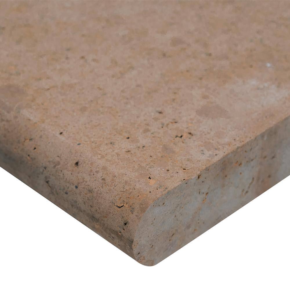 MSI Mediterranean Walnut 2 in. x 16 in. x 24 in. Brushed Travertine Pool Coping (40 Pieces106.8 sq. ft.Pallet) TWAL1624HUF