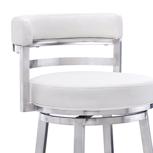 Madrid Bar Stool with 360-Degree Swivel， White - as show