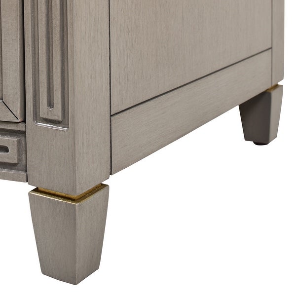 Dauphin Grey Cashmere 3-Drawer Rubber Wood Gold Accent End Table