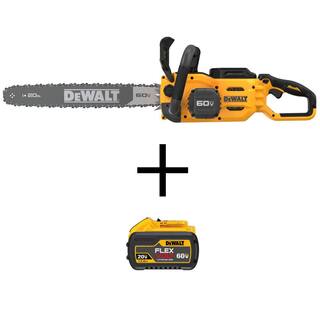 DW 60-Volt Maximum 20 in. Brushless Battery Powered Chainsaw Kit with Flexvolt 4Ah and 12Ah Batteries and Charger DCCS677Y1WCB612