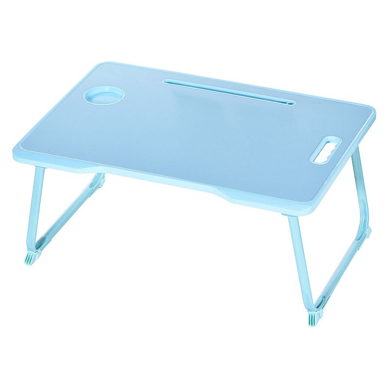 Foldable Laptop Bed Desk with Tablet Slot Cup Holder for Bed Sofa Floor