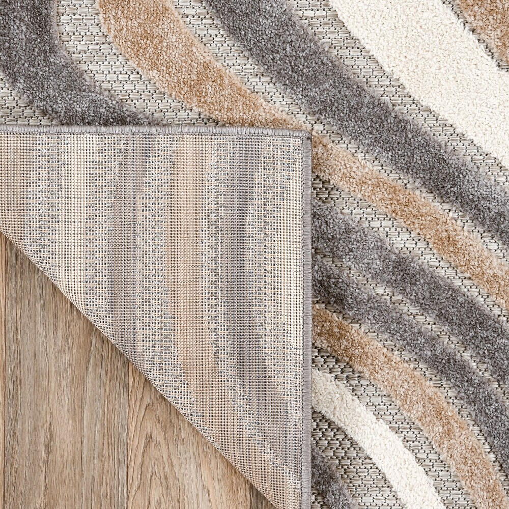 World Rug Gallery Modern Waves Indoor/Outdoor Area Rug