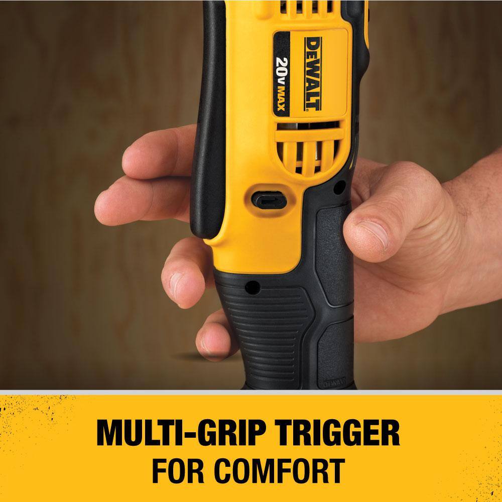 DW 20V MAX Cordless 38 in. Right Angle DrillDriver and (1) 20V MAX Compact Lithium-Ion 4.0Ah Battery DCD740BW240