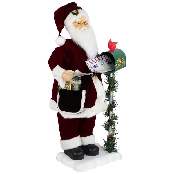 Animated and Musical Santa Claus Figure with Lighted Merry Christmas Mailbox