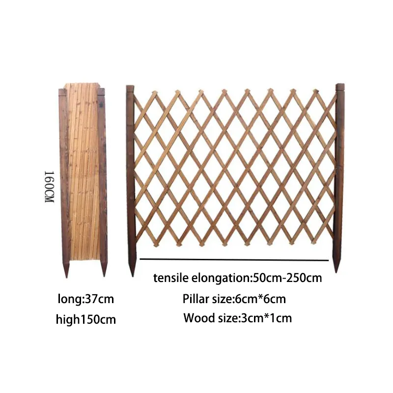 High quality wooden anticorrosive  fixed home privacy garden telescopic fence/