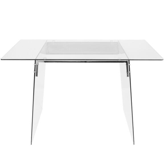 Glacier Contemporary Desk in Clear and Chrome by L...