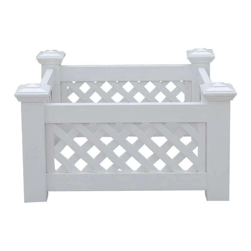 Supply and export high quality customizable  white plastic pvc Vinyl Flower rectangular planter box