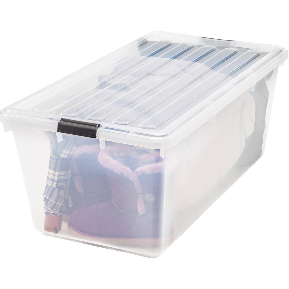 IRIS 91 Qt. Buckle Down Storage Box in Clear 100201