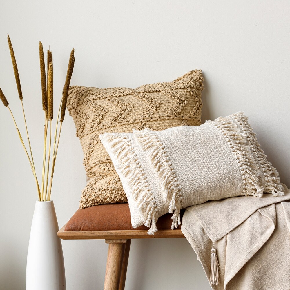 Miloh Tassel Fringe Accent Throw Pillow