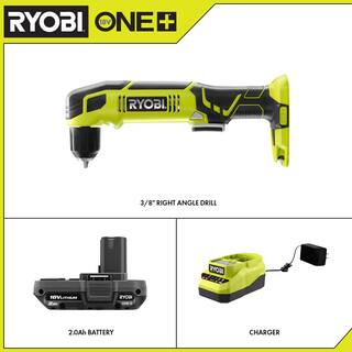 RYOBI ONE+ 18V Cordless 38 in. Right Angle Drill with 2.0 Ah Battery and Charger P241-PSK005