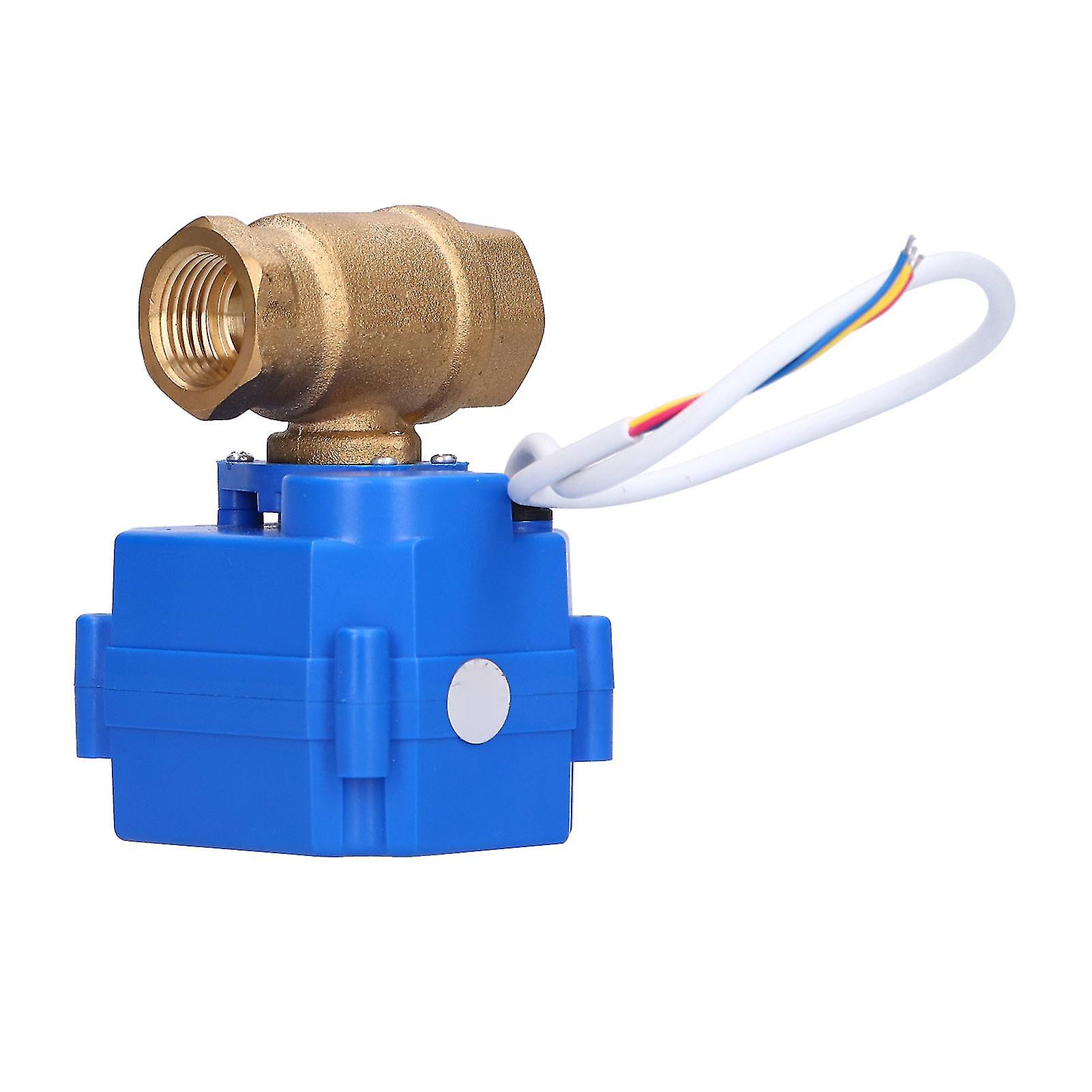 Motorized Ball Valve DN15 Brass Mini Electric Hydraulic Pipe Fittings with Indication DC9‑24V