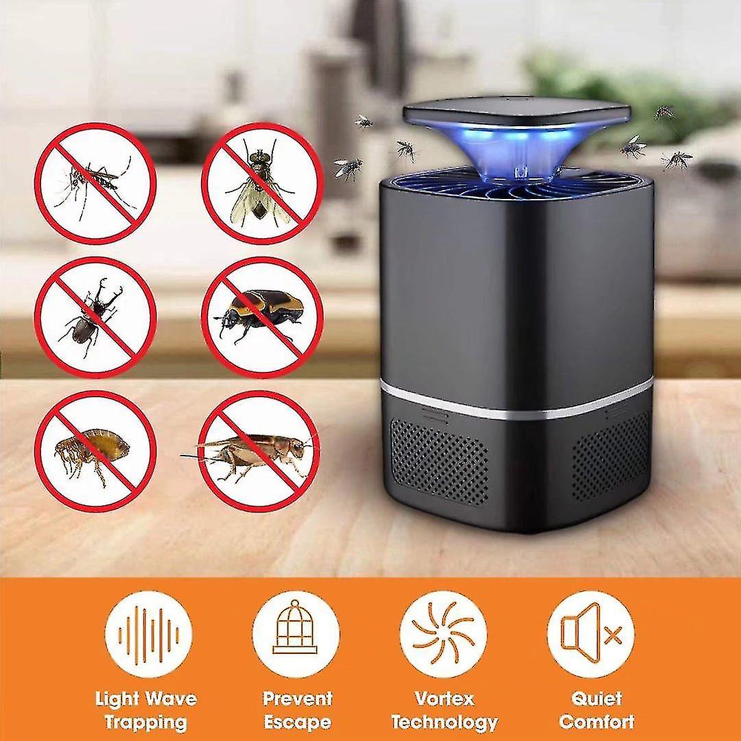 Mosquito Killer Indoor Powerful Fly Killer For Bugs， Mosquitoes， Gnats And Insects Blue Light Insect Killer (black)