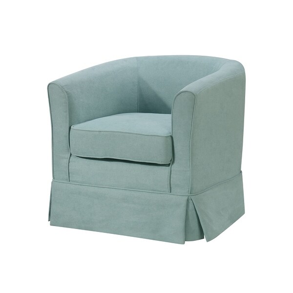 Woven Upholstered Swivel Barrel Chair