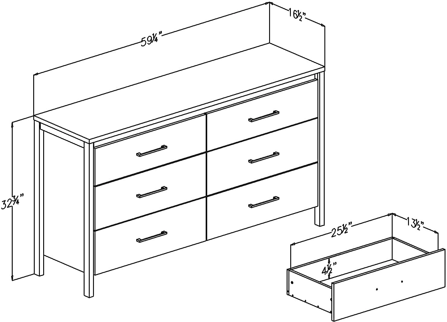 Weathered Oak 6-Drawer Double Dresser - South Shore