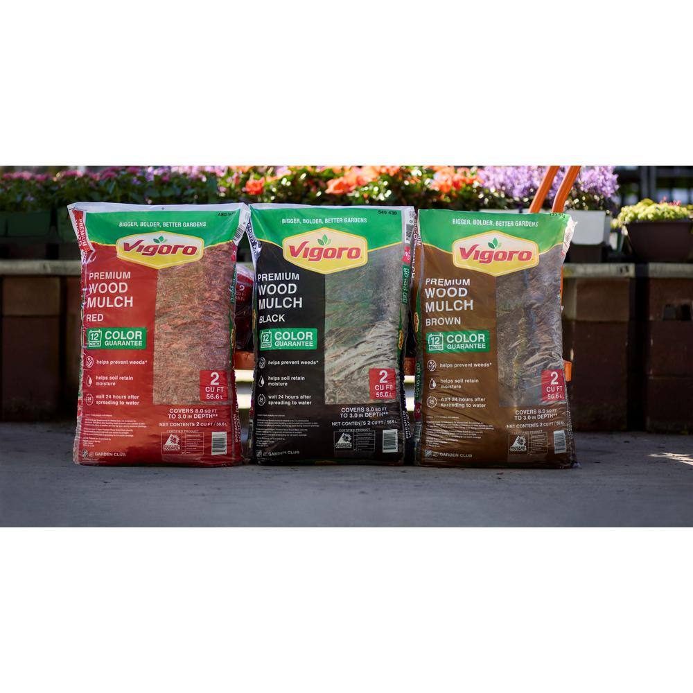 Vigoro 2 cu. ft. Bagged Premium Black Wood Mulch 52050197