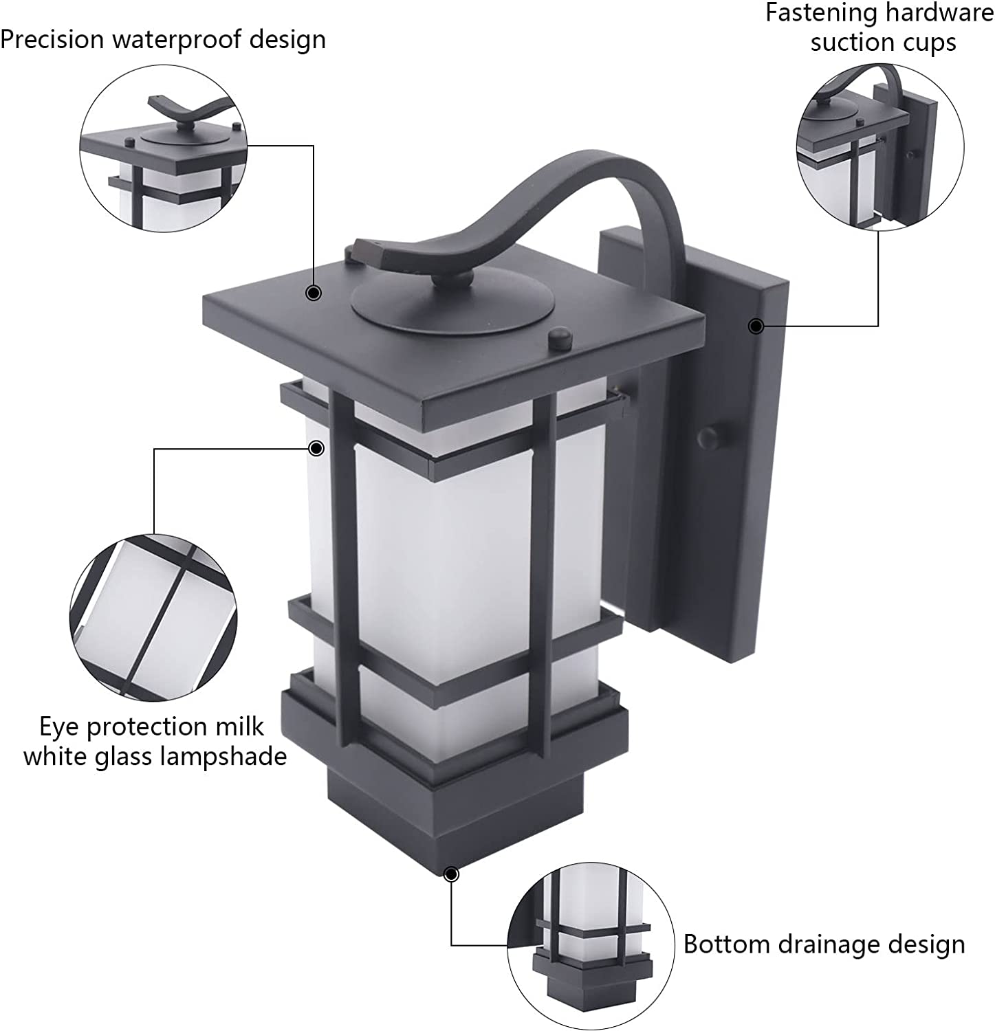 DENEST Outdoor Lantern Wall Light Exterior Patio Garden Rustic Wall Lamp Fixture E27