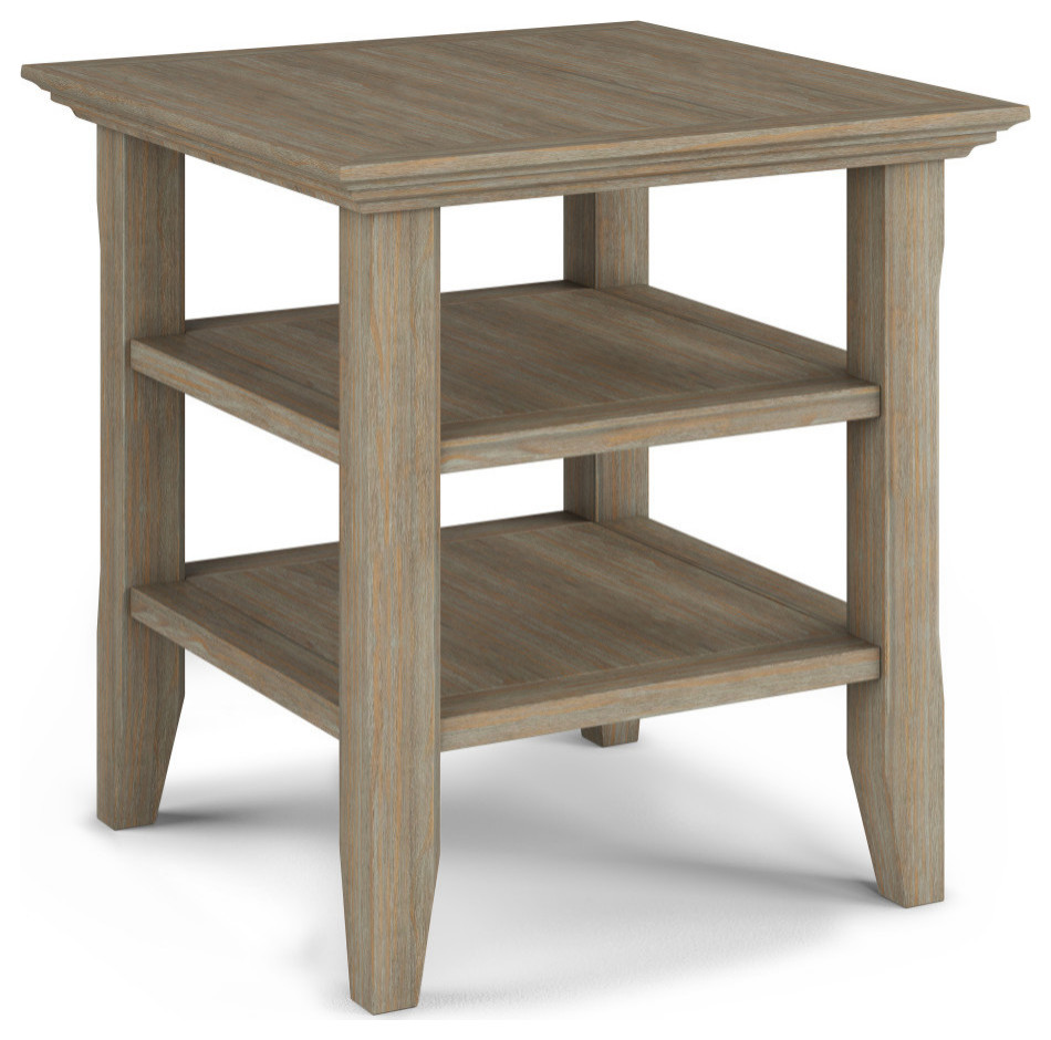 Acadian Solid Wood 19 quotSquare Rustic End Table   Farmhouse   Side Tables And End Tables   by Simpli Home Ltd.  Houzz