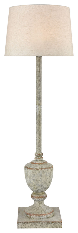 Regus Outdoor Floor Lamp  Gray and Antique White   French Country   Outdoor Floor Lamps   by HedgeApple  Houzz