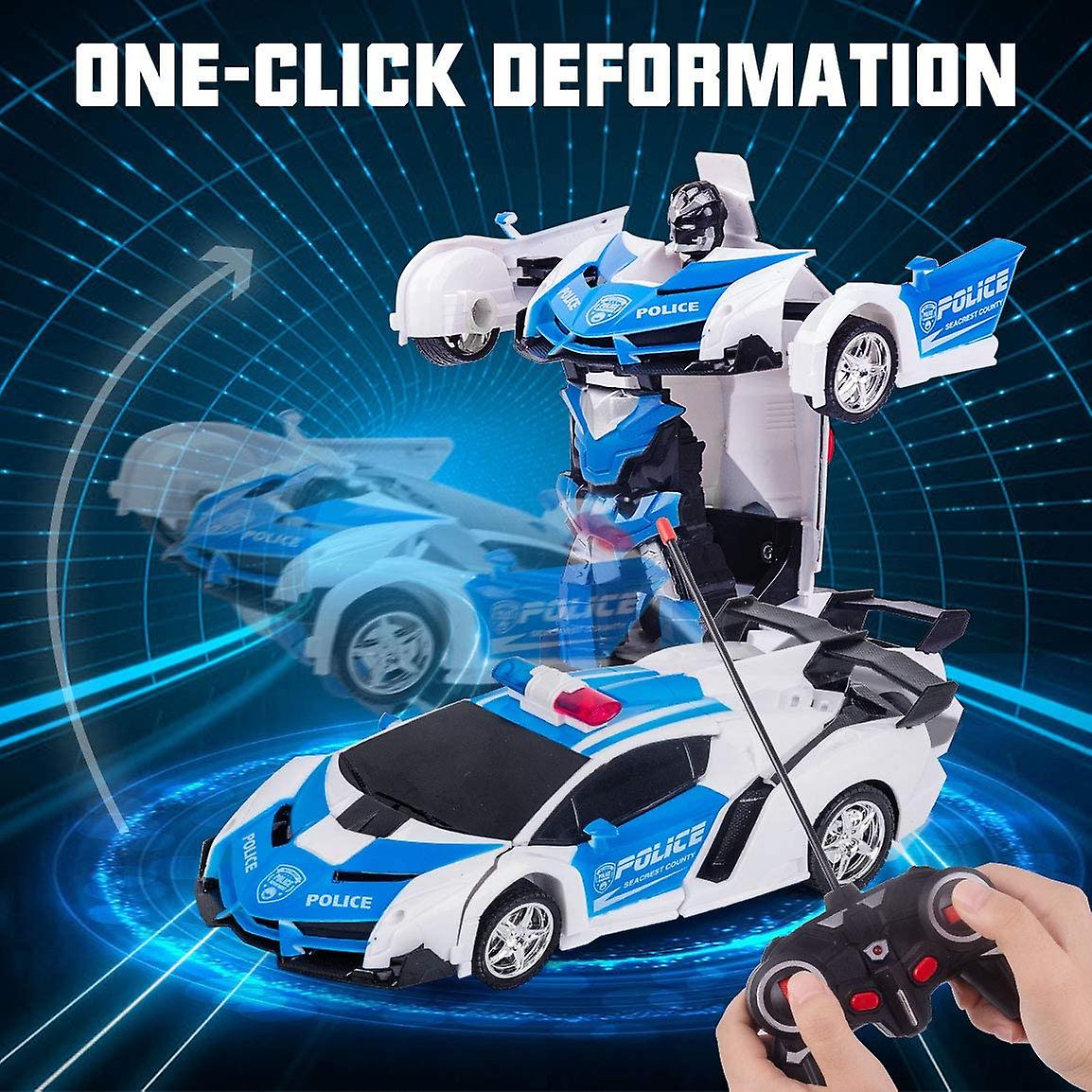 Deformation Car For 7-11 Years Old Kids，transforming Car Robot Vehicle Toy Police Car For Boys Remote Control Drifting Rc Racing Car Best Birthday Xma