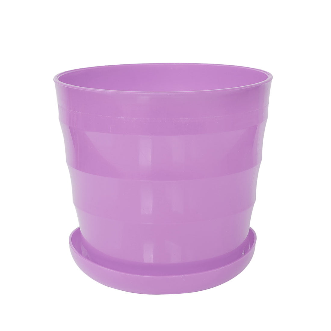 Unique Bargains Home Office Plastic Round Plant Planter Holder Flower Pot Purple 19cm Dia