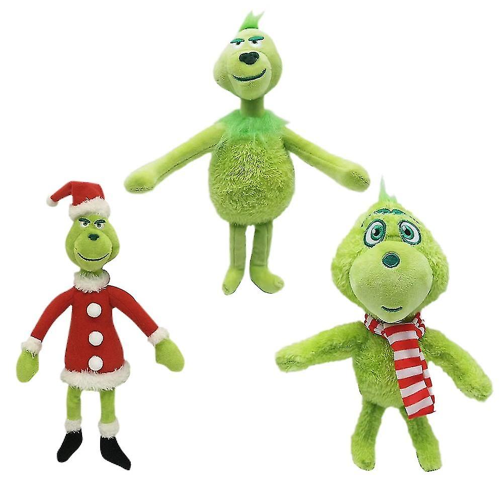 Christmas Green Plush Toy，3Pcs Christmas Cartoon Green Sofa Couch Bedroom Decor Stuffed Doll Professionally Tested