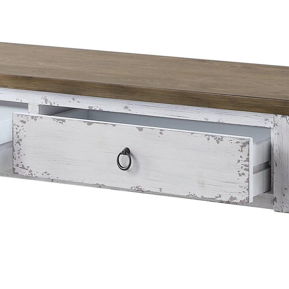 Monterra Antique White 2 drawer Console Table