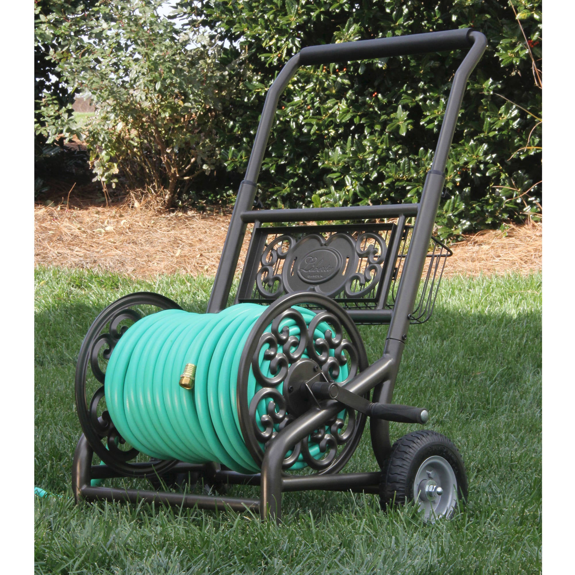 Liberty Garden 200' Decorative 2 Wheel Hose Reel Cart