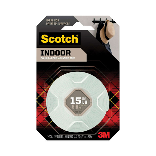 Scotch Foam Mounting Double-Sided Tape， 1/2