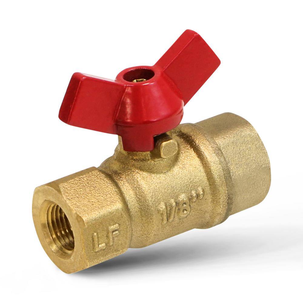 The Plumber's Choice 18 in. Lead Free Brass FIP and FIP Full Port Ball Valve with Butterfly Handle 837GG230-NL