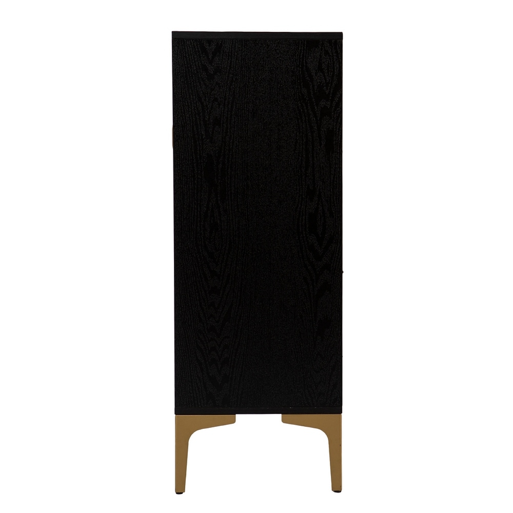 SEI Furniture Home Raintree Transitional Black Wood Bar Cabinet