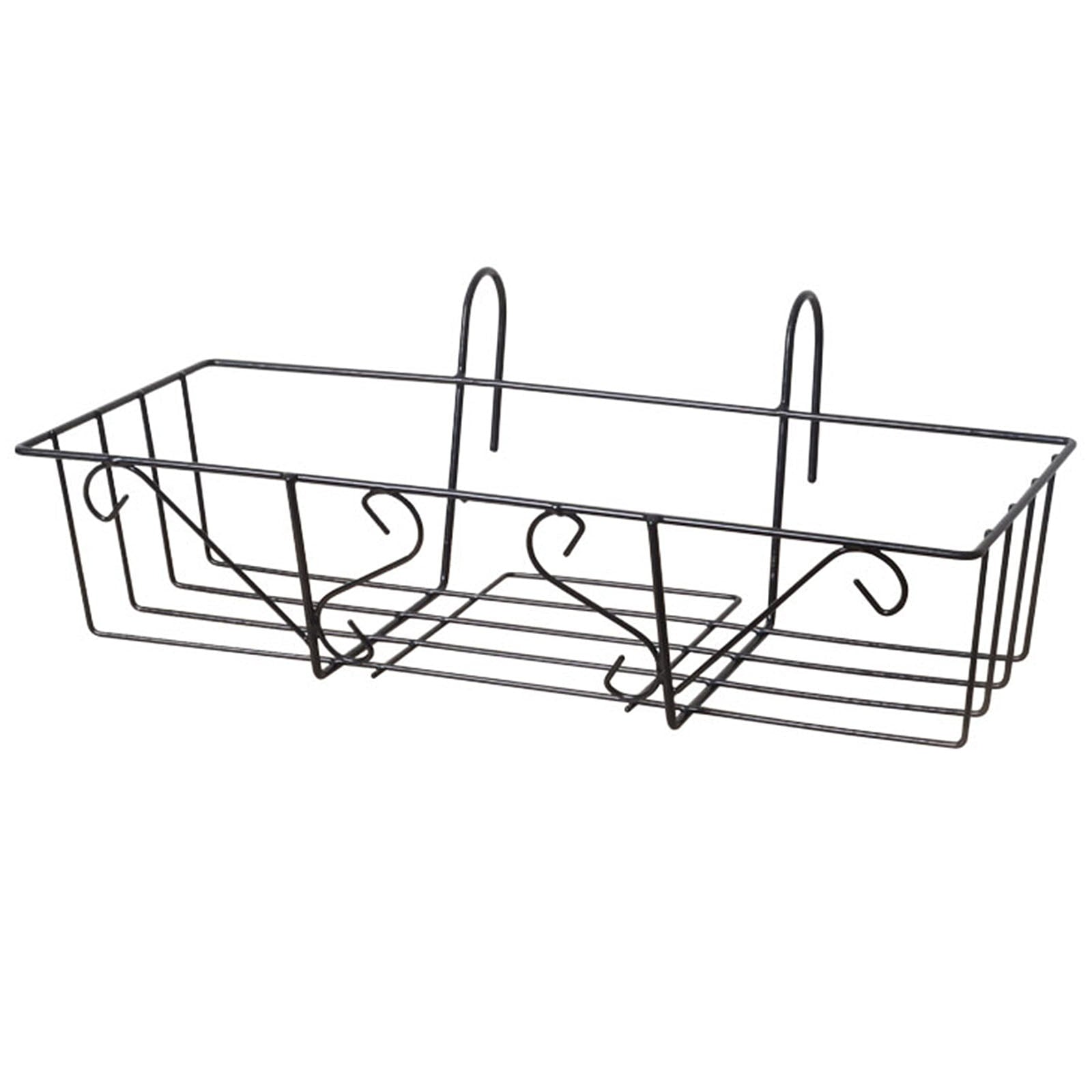 MAHAQI Fences Or Railings Balcony Planter Trough Holder Holders Rectangular Flower Stand Sturdy Wrought Iron Anti-rust Hangers