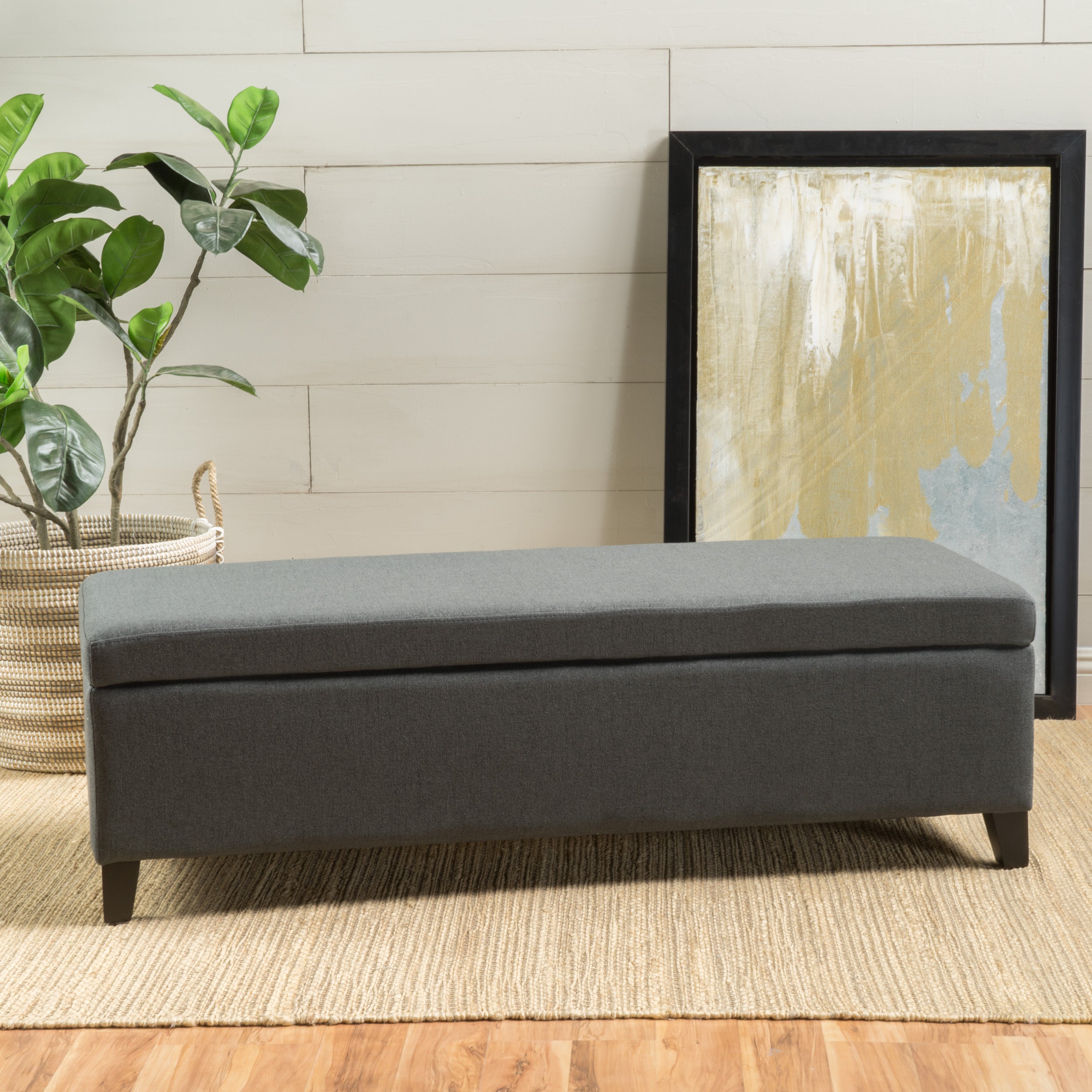 Annis Rectangle Fabric Storage Ottoman Bench