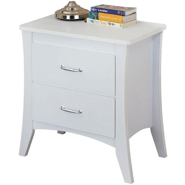 Aoolive Wooden Night Table Nightstand for Bedroom in White - - 35577045