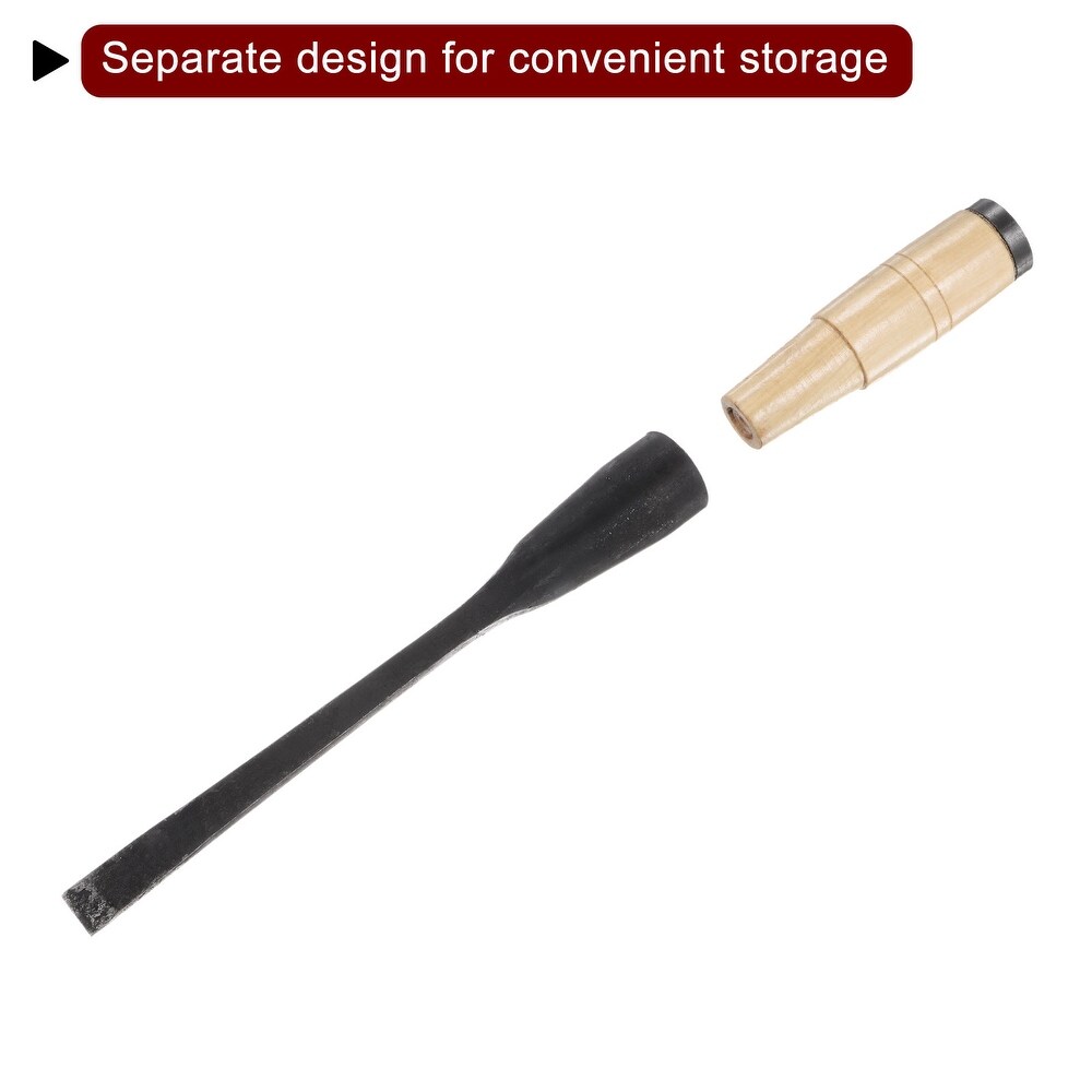 Straight Wood Chisel 14mm Beveled Edge Blade Woodworking Hand Tools   Wooden  Black