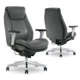 Serta iComfort i6000 Series Ergonomic Bonded Leather High-Back Manager Chair， Gray/Silver